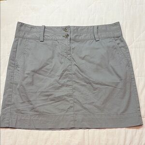 Loft‎ Womens Skirt Sz 10 Gray Chino Mini Skirt Preppy A Line Utility Pockets